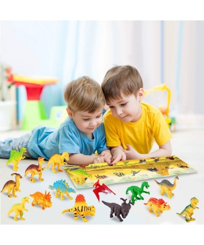 Dinosaur Toys Truck with 15 Dinosaurs 5 Metal and 5 Plastic Die-Cast Cars and 1 Helicopter and Dinosaurs Book for 3-12 Years ...