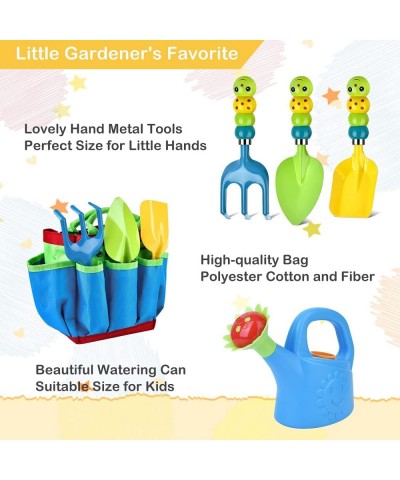 Kids Gardening Tools Set - 12 PCS Colorful Metal Garden Tools Set for Children Include Child Safe Rake Shovel with Cute Handl...