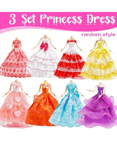 50 Pcs Doll Clothes Outfit for Barbie Doll 11.5 Inch Doll Accessories Collection with 3 Princess Dresses+10 Dressest+6 Tops+6...