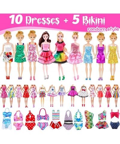 50 Pcs Doll Clothes Outfit for Barbie Doll 11.5 Inch Doll Accessories Collection with 3 Princess Dresses+10 Dressest+6 Tops+6...