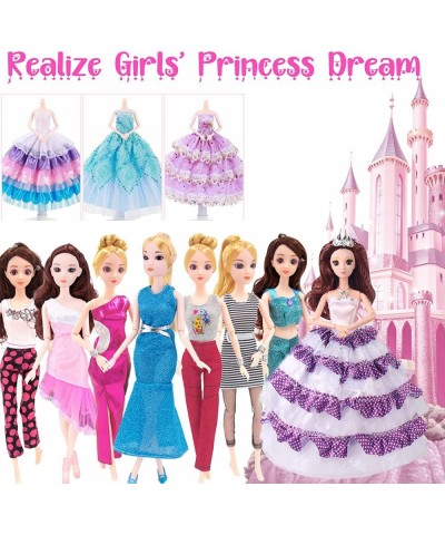 50 Pcs Doll Clothes Outfit for Barbie Doll 11.5 Inch Doll Accessories Collection with 3 Princess Dresses+10 Dressest+6 Tops+6...