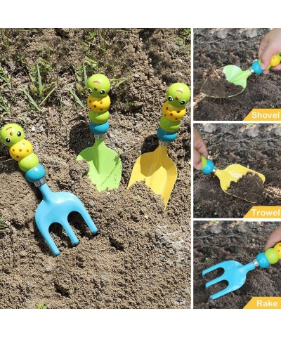 Kids Gardening Tools Set - 12 PCS Colorful Metal Garden Tools Set for Children Include Child Safe Rake Shovel with Cute Handl...