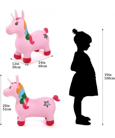 Unicorn Bouncer Inflatable Hopper Toys for Toddlers Pump Included Pink Ride-on Bouncy Animal Jumping Outdoor Toys to Play $55...