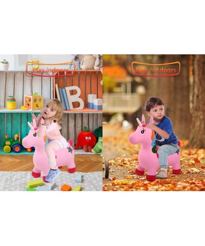 Unicorn Bouncer Inflatable Hopper Toys for Toddlers Pump Included Pink Ride-on Bouncy Animal Jumping Outdoor Toys to Play $55...