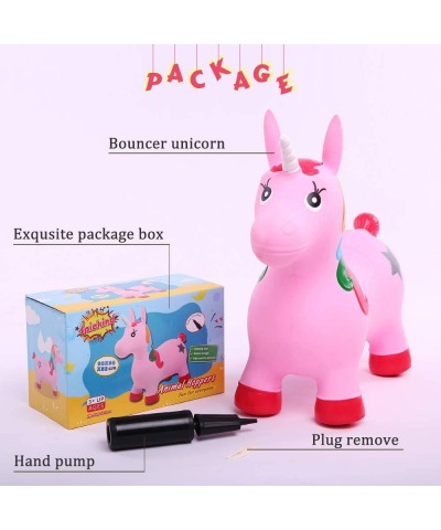 Unicorn Bouncer Inflatable Hopper Toys for Toddlers Pump Included Pink Ride-on Bouncy Animal Jumping Outdoor Toys to Play $55...