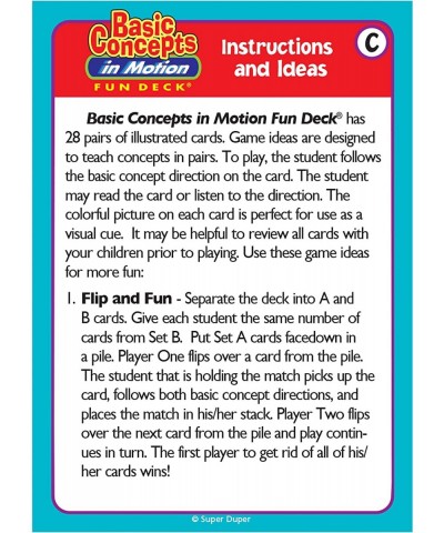 | Basic Concepts in Motion Fun Deck Flash Cards | Educational Learning Resource for Children $40.08 Electronic Learning & Edu...