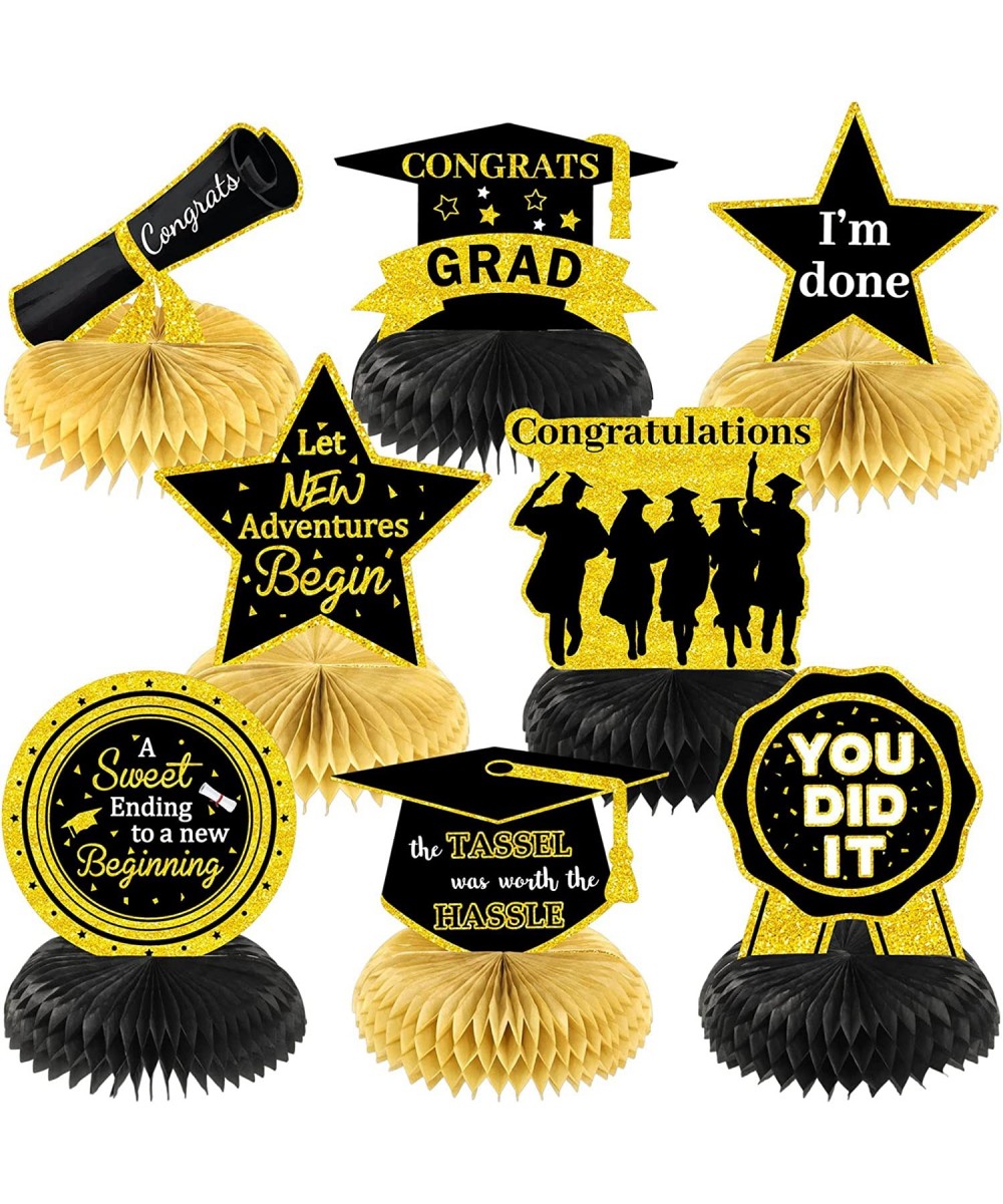 Graduation Honeycomb Party Table Decorations Centerpieces Class of 2022 Congrats Grad Gold and Black 8Pcs $14.17 Kids' Party ...