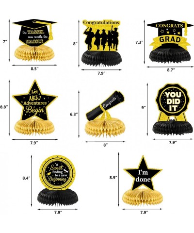 Graduation Honeycomb Party Table Decorations Centerpieces Class of 2022 Congrats Grad Gold and Black 8Pcs $14.17 Kids' Party ...