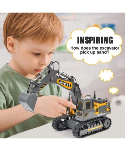 Construction Toys 350-degree Remote Control Excavator 2 Batteries RC Vehicles Electric Truck Toys for Boys Girls Kids Gray $7...