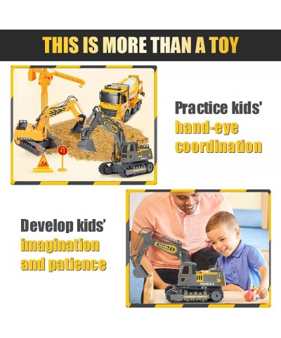 Construction Toys 350-degree Remote Control Excavator 2 Batteries RC Vehicles Electric Truck Toys for Boys Girls Kids Gray $7...