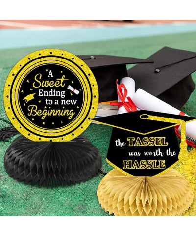 Graduation Honeycomb Party Table Decorations Centerpieces Class of 2022 Congrats Grad Gold and Black 8Pcs $14.17 Kids' Party ...