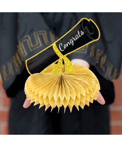 Graduation Honeycomb Party Table Decorations Centerpieces Class of 2022 Congrats Grad Gold and Black 8Pcs $14.17 Kids' Party ...