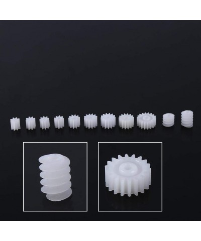 11Pcs Plastic Gears Plastic Spindle Worm Gear Plastic Gears Set Pulley Crown Gear Set for Aircraft Car Model $13.54 Toy Inter...