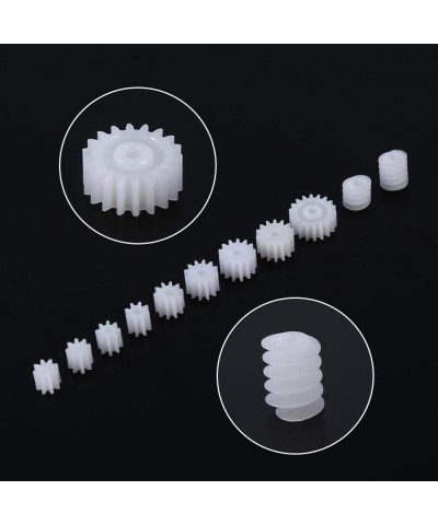 11Pcs Plastic Gears Plastic Spindle Worm Gear Plastic Gears Set Pulley Crown Gear Set for Aircraft Car Model $13.54 Toy Inter...