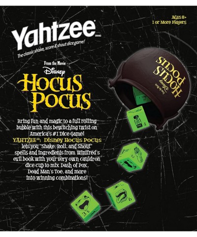 YAHTZEE: Disney Hocus Pocus | Collectible Witch’s Caldron Dice Cup | Classic Family Dice Game Based on Disney Film | Great fo...