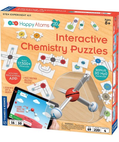 Happy Atoms 2D: Interactive Chemistry Puzzles | Intro to Atoms Molecules Bonding | Create Thousands of Molecules with Card-Ba...