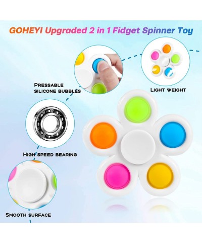 6 Pack Fidget Spinners with pop Push Bubble Popper Fidget Toys Bulk Birthday Party Favors Gifts Return Gift Goodie Bag Stuffe...