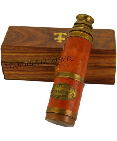 Beautiful Pink Leather Encased Brass Telescope with Wood Box Handmade Rustic Vintage Home Decor Gifts $43.07 Children's Optics