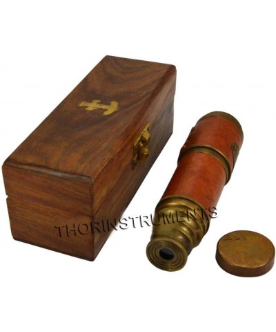 Beautiful Pink Leather Encased Brass Telescope with Wood Box Handmade Rustic Vintage Home Decor Gifts $43.07 Children's Optics