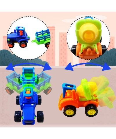 Cartoon Toy Series Friction Powered Cars Toy for 5 Year Push and Go Car Tractor Construction Vehicles Toy 4 Set Tractor Bulld...