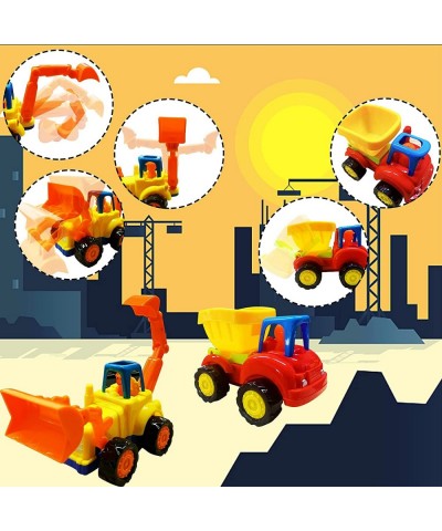 Cartoon Toy Series Friction Powered Cars Toy for 5 Year Push and Go Car Tractor Construction Vehicles Toy 4 Set Tractor Bulld...