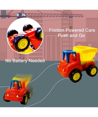 Cartoon Toy Series Friction Powered Cars Toy for 5 Year Push and Go Car Tractor Construction Vehicles Toy 4 Set Tractor Bulld...