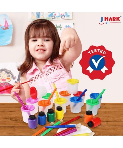 Toddlers Painting Set with Spill Proof Paint Cups– 32 Piece Paint Set with Washable Water Based Tempera Paint Brushes Art Smo...