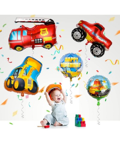 10 Pieces Transportation Birthday Party Decoration for Boys Car Balloons Ice Cream Cart School Bus Fire Truck Train Police Bu...