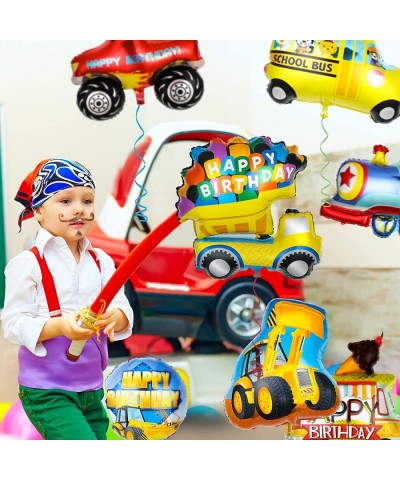 10 Pieces Transportation Birthday Party Decoration for Boys Car Balloons Ice Cream Cart School Bus Fire Truck Train Police Bu...