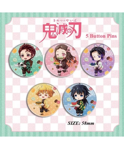 Kimetsu no Yaiba Gift Set 50 Non-Repetition Stickers 1 Acrylic Animation Standing Sign 5 Button Pins 1Keychain 1 Bracelets fo...