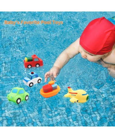 Toddler Bath Toys Bathtub Toy - Kids Floating Water Spray Toy Fun Bathtime with Boat Plice Car Fire Truck and Plane Plastic T...