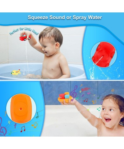 Toddler Bath Toys Bathtub Toy - Kids Floating Water Spray Toy Fun Bathtime with Boat Plice Car Fire Truck and Plane Plastic T...