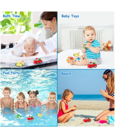 Toddler Bath Toys Bathtub Toy - Kids Floating Water Spray Toy Fun Bathtime with Boat Plice Car Fire Truck and Plane Plastic T...