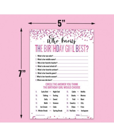 15 Who Knows The Birthday Girl Best Game Cards- for Child or Teen- Fun and Easy Game for Party or Sleepover- Girl Birthday Su...