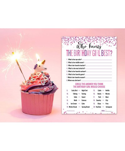 15 Who Knows The Birthday Girl Best Game Cards- for Child or Teen- Fun and Easy Game for Party or Sleepover- Girl Birthday Su...