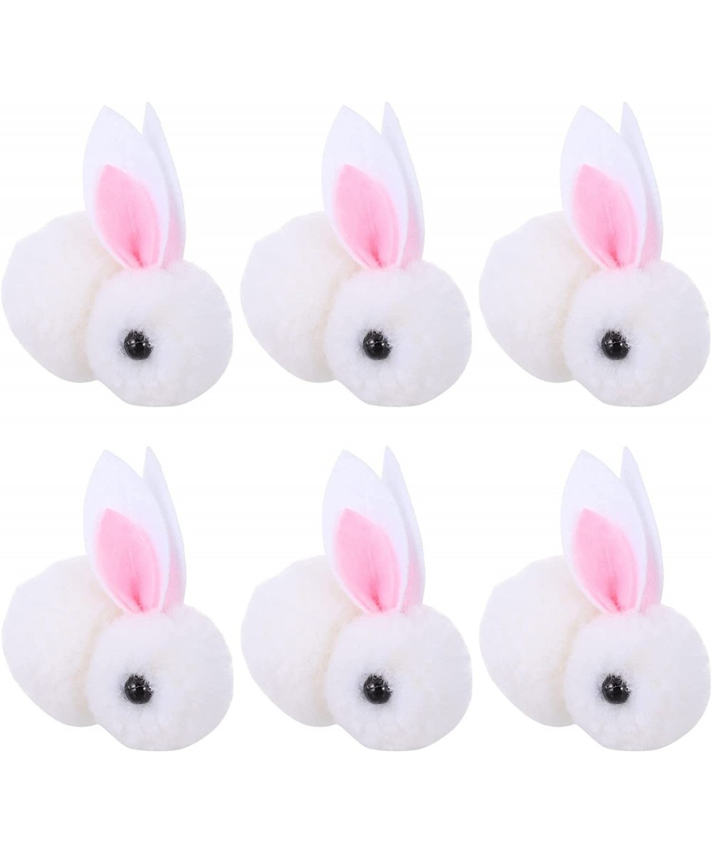 6pcs Mini Plush Bunny Soft Tiny Bunny Toy Christmas Rabbit Doll Plush Hanging Pendant Ornament for DIY Keychain Christmas Tre...