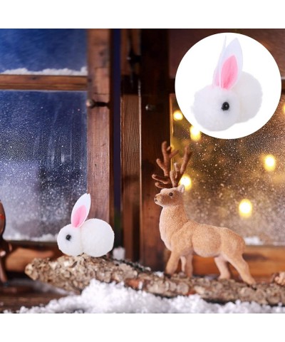 6pcs Mini Plush Bunny Soft Tiny Bunny Toy Christmas Rabbit Doll Plush Hanging Pendant Ornament for DIY Keychain Christmas Tre...