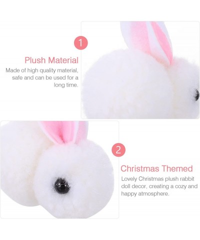 6pcs Mini Plush Bunny Soft Tiny Bunny Toy Christmas Rabbit Doll Plush Hanging Pendant Ornament for DIY Keychain Christmas Tre...