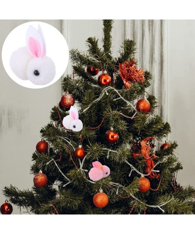 6pcs Mini Plush Bunny Soft Tiny Bunny Toy Christmas Rabbit Doll Plush Hanging Pendant Ornament for DIY Keychain Christmas Tre...