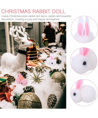 6pcs Mini Plush Bunny Soft Tiny Bunny Toy Christmas Rabbit Doll Plush Hanging Pendant Ornament for DIY Keychain Christmas Tre...