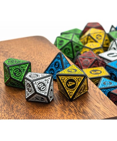 5 Sets Dice DND Polyhedral Dice Set (35pcs) with Leather Dice Bag D&D Dice Set for Dungeons and Dragons RPG MTG Table Games (...