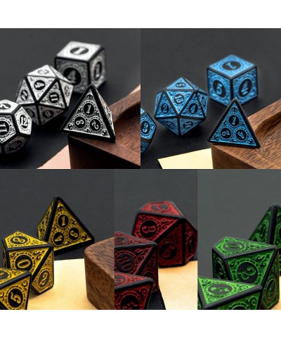 5 Sets Dice DND Polyhedral Dice Set (35pcs) with Leather Dice Bag D&D Dice Set for Dungeons and Dragons RPG MTG Table Games (...