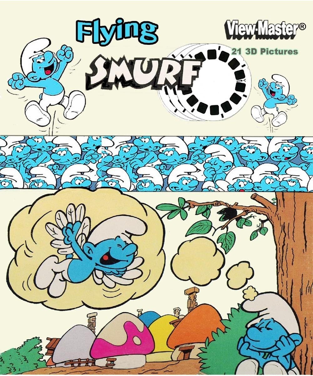 Flying Smurf - Classic ViewMaster - 3 Reels on Card - NEW $45.58 Viewfinder Toys