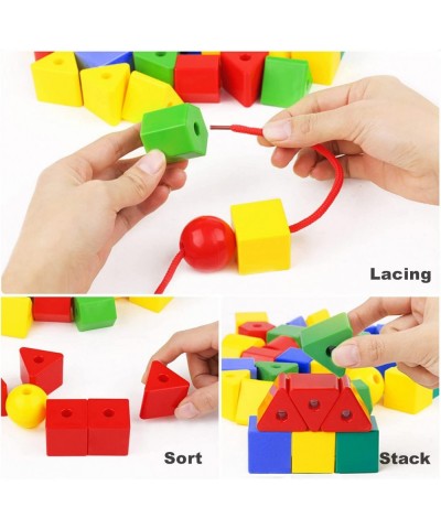 Lacing Beads Educational Threading Toy-50 Jumbo Stringing Toy Montessori Toys Fine Motor Skills Cognitive Skills Occupational...