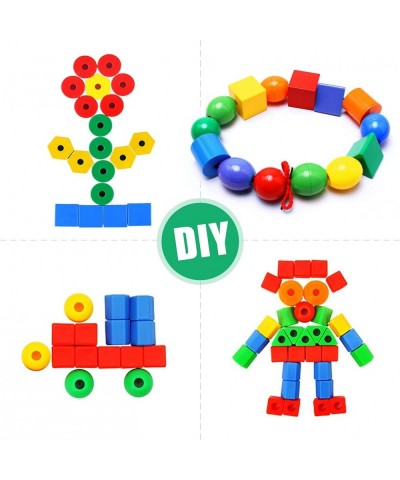 Lacing Beads Educational Threading Toy-50 Jumbo Stringing Toy Montessori Toys Fine Motor Skills Cognitive Skills Occupational...