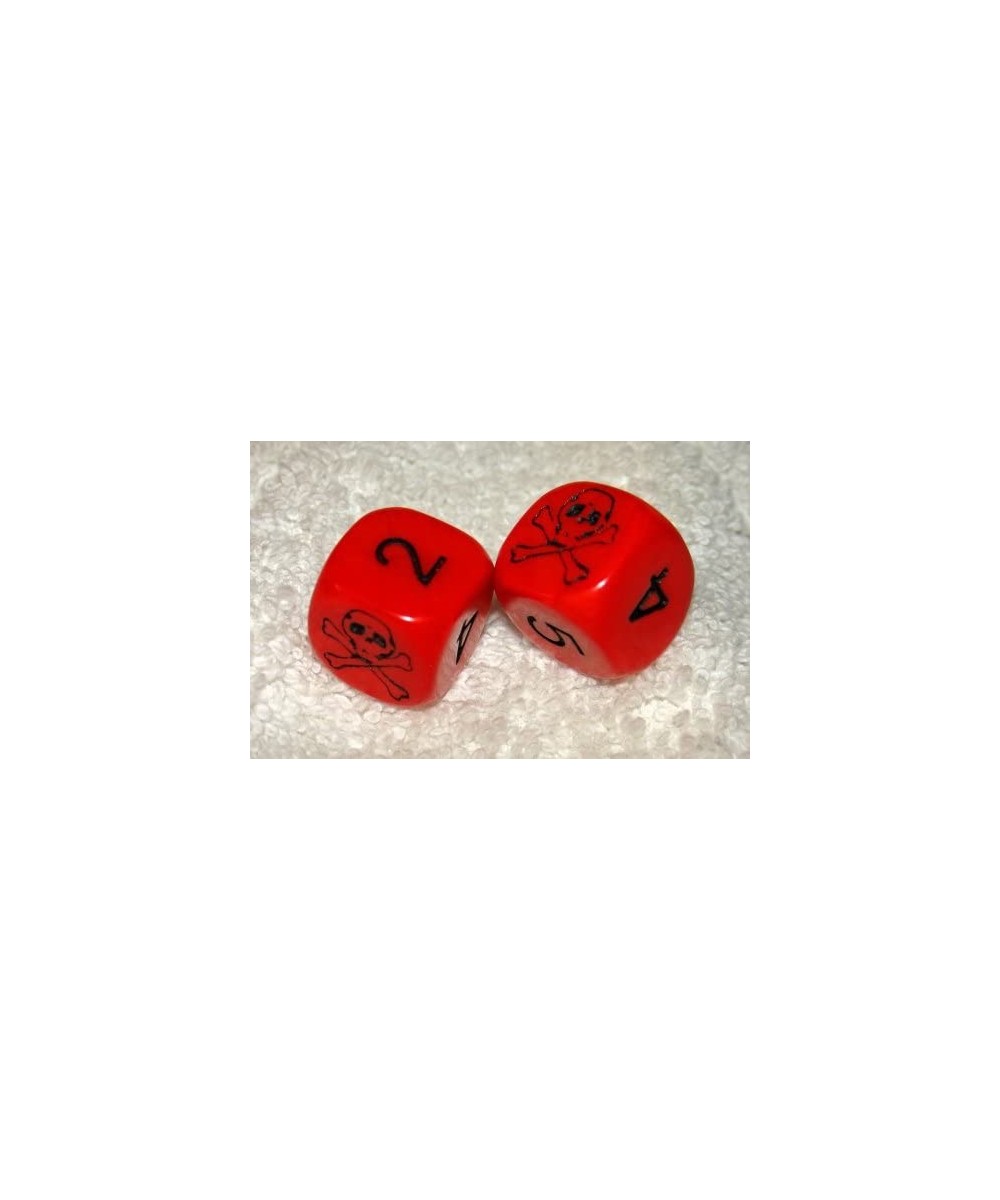 Red With Black Skull And Crossbones Dice Pair $14.51 Game Accessories