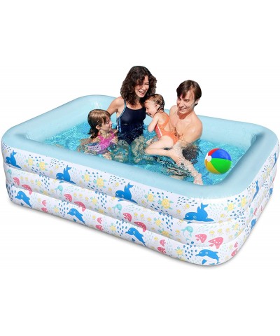 Inflatable Swimming Pool for Kids Above Ground Blow Up Pools Family Lounge Toys 83”x55”x24” Outdoor Garden Backyard Water Fun...