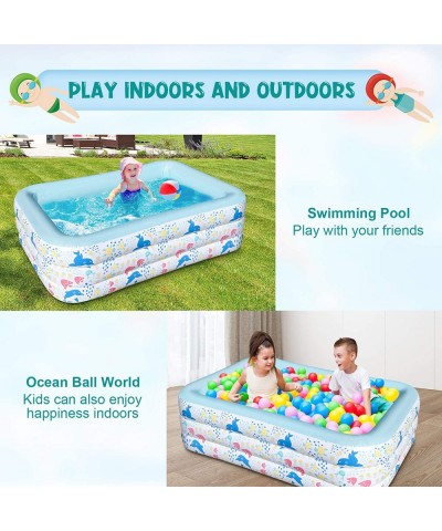 Inflatable Swimming Pool for Kids Above Ground Blow Up Pools Family Lounge Toys 83”x55”x24” Outdoor Garden Backyard Water Fun...