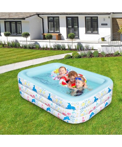 Inflatable Swimming Pool for Kids Above Ground Blow Up Pools Family Lounge Toys 83”x55”x24” Outdoor Garden Backyard Water Fun...