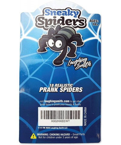 18 x Fake Plastic Spiders - Realistic 'Sneaky Spiders' Toy - Hilarious Bugs and Insect Pranks for Adults and Kids - Play the ...